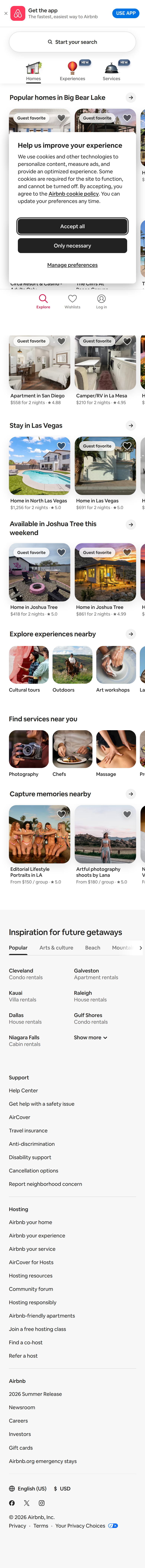 Screenshot of airbnb.com