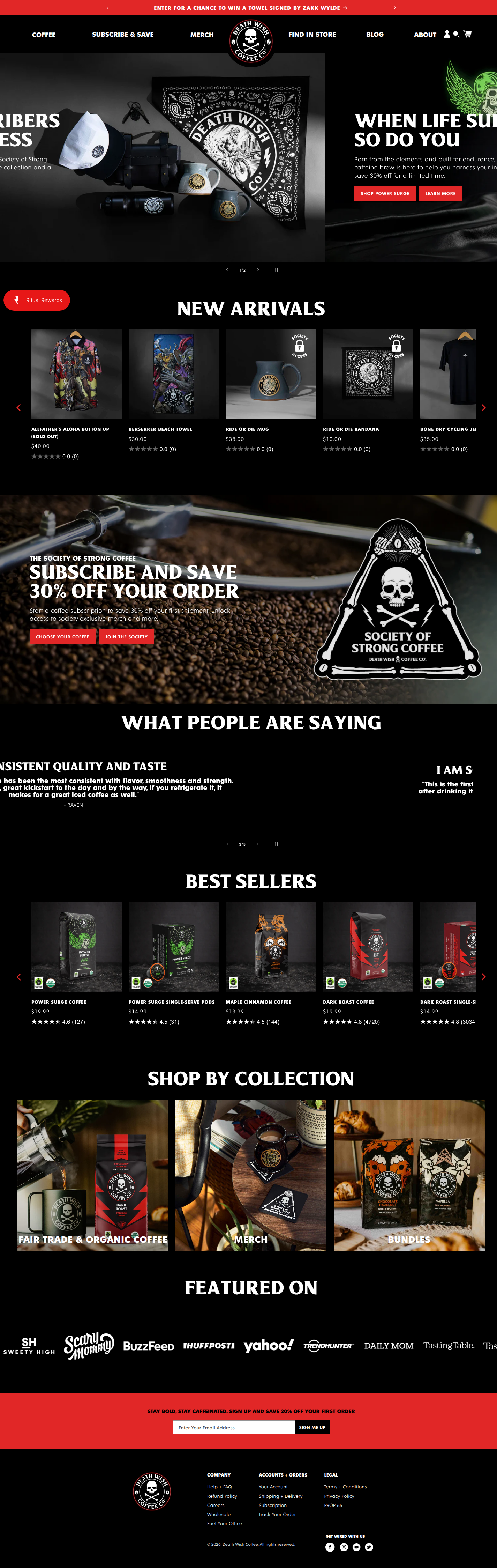 Conversion scan of deathwishcoffee.com